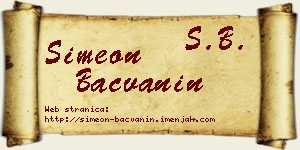 Simeon Bačvanin vizit kartica
